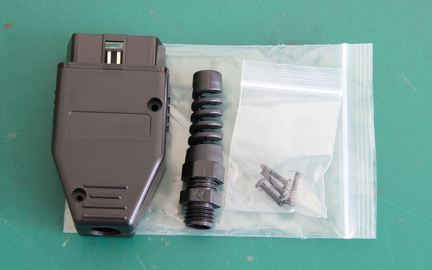 Универсальный разборный разъем OBD2 16-Pin (папа) с контактами под пайку A0050-B фото